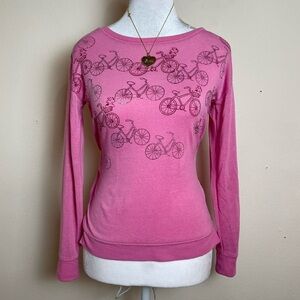 Pink Bicycle Print Women's Top